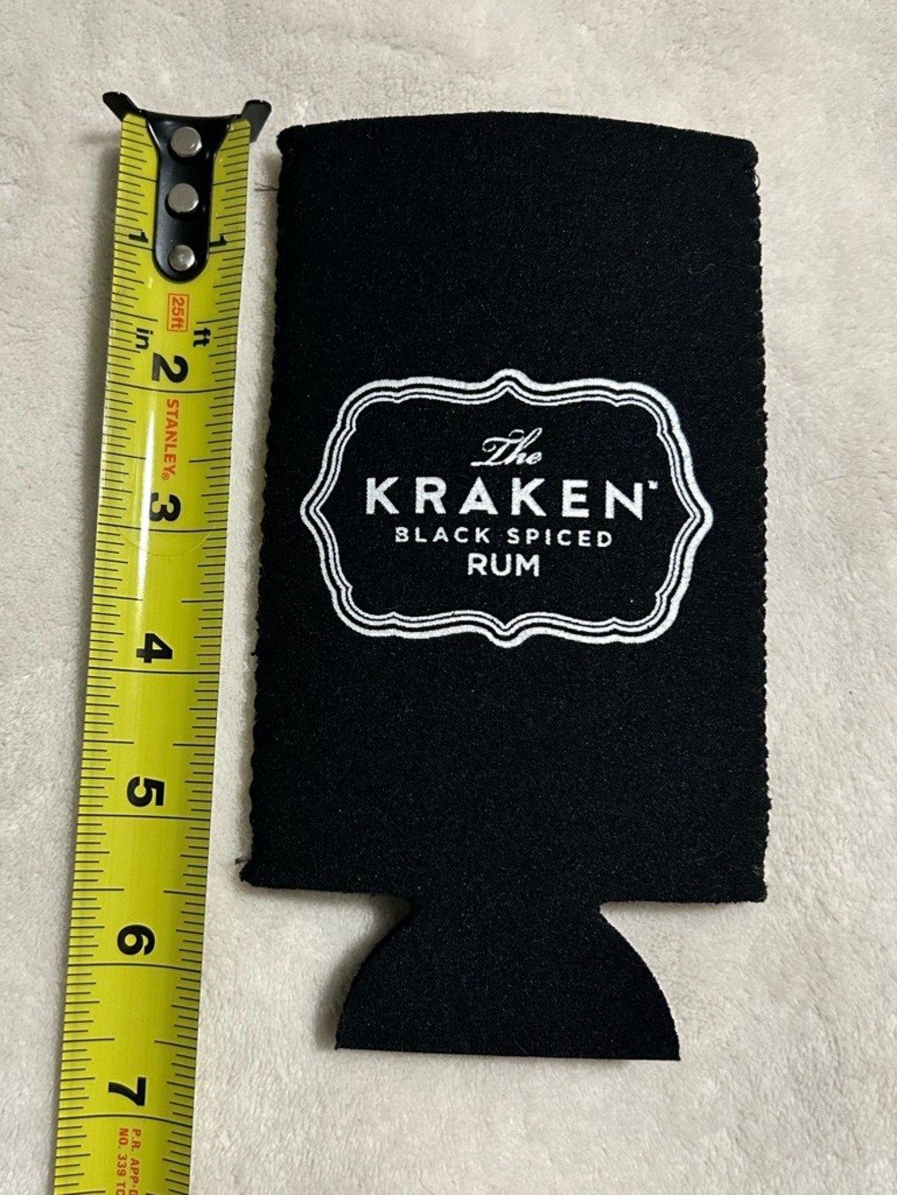 The kraken black spiced rum koozie party cold drink tall can print holder summer
